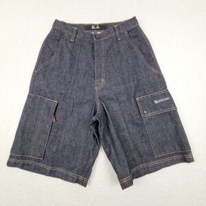 Guess Jeans‎ Indigo Cargo Shorts Mens 30 26"x11" 100% Cotton Made in USA MINT